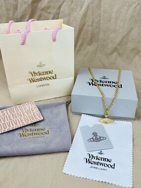 NEW Vivienne Westwood Mini bas relief pendant Gold